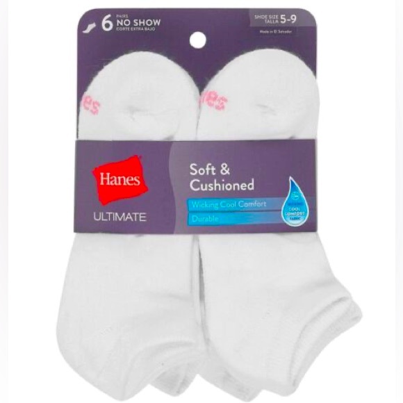 Hanes Ultimate Comfort Ankle Socks 6-Pack White NWTS - Picture 2 of 15